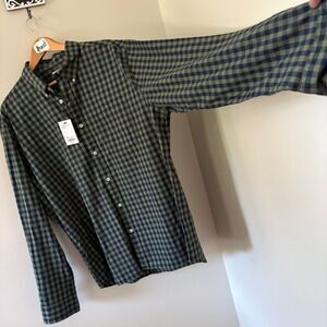 Sonoma Green Navy Blue Gingham Casual Button Down Shirt Men's XXL New NWT